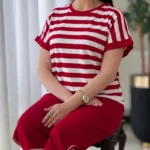 ست تیشرت شلوارک راه راه کد 1062