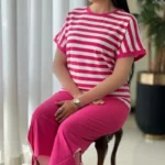 ست تیشرت شلوارک راه راه کد 1062