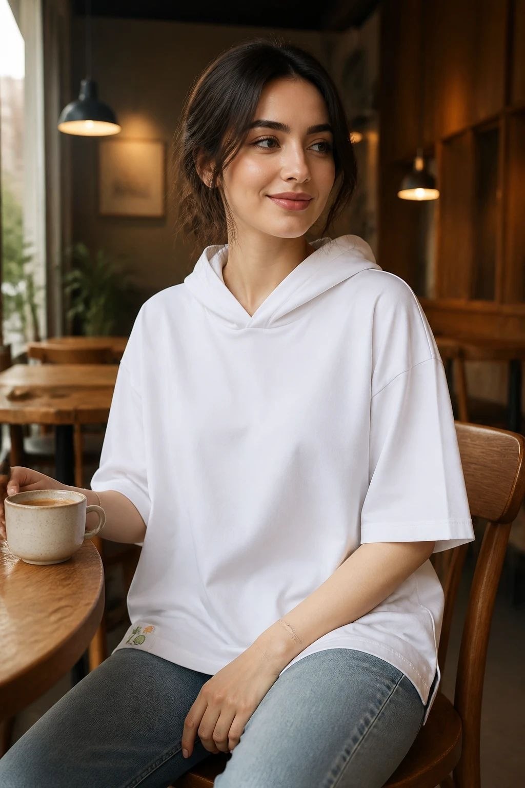 تیشرت باکسی کلاهدار کد 1123