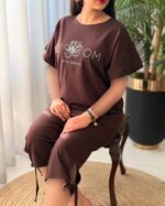 ست تیشرت و شلوارک گره ای کد 1127