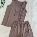 ست تاپ و شلوارک پاپیون کد 1139